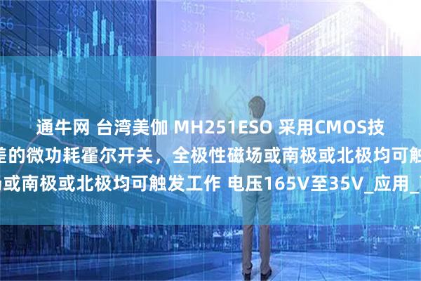 通牛网 台湾美伽 MH251ESO 采用CMOS技术 温度稳定 低灵敏度偏差的微功耗霍尔开关，全极性磁场或南极或北极均可触发工作 电压165V至35V_应用_高度