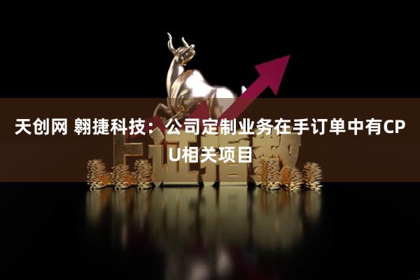 天创网 翱捷科技：公司定制业务在手订单中有CPU相关项目